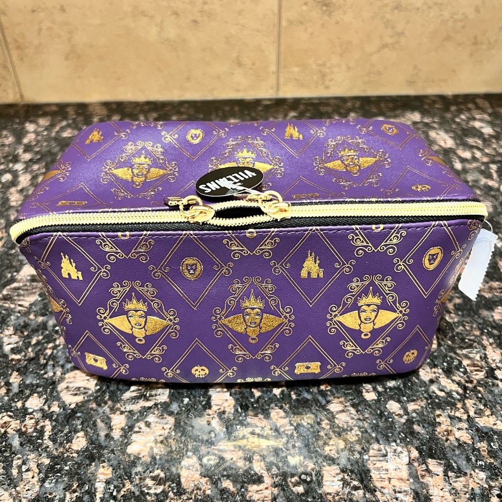 Disney Villains Purple Cosmetic Bag with Gold Accents